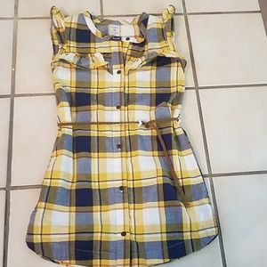 Toddler girl checkered button up dress